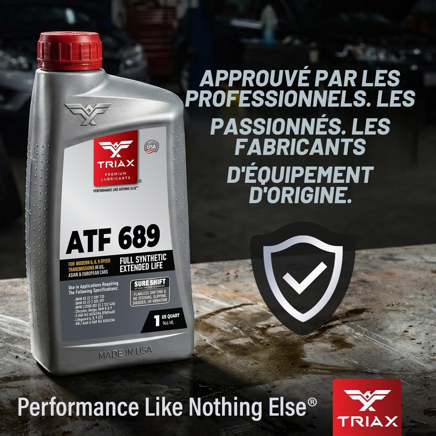 TRIAX ATF 689 Full Synthetic – Pour Boîtes Automatiques ZF 6HP 8HP 9HP – Compatible avec Jeep Chrysler Dodge RAM Audi BMW Land Rover Mercedes Benz Porsche et Plus – 946 ml