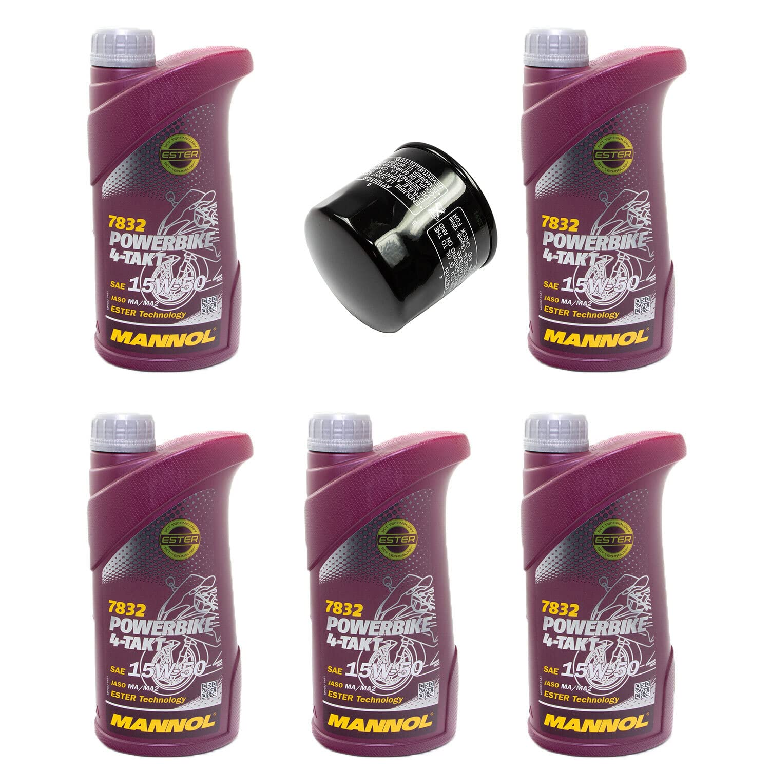 Motoröl Set 15W50 5 Liter + Ölfilter HF153 für Ducati
