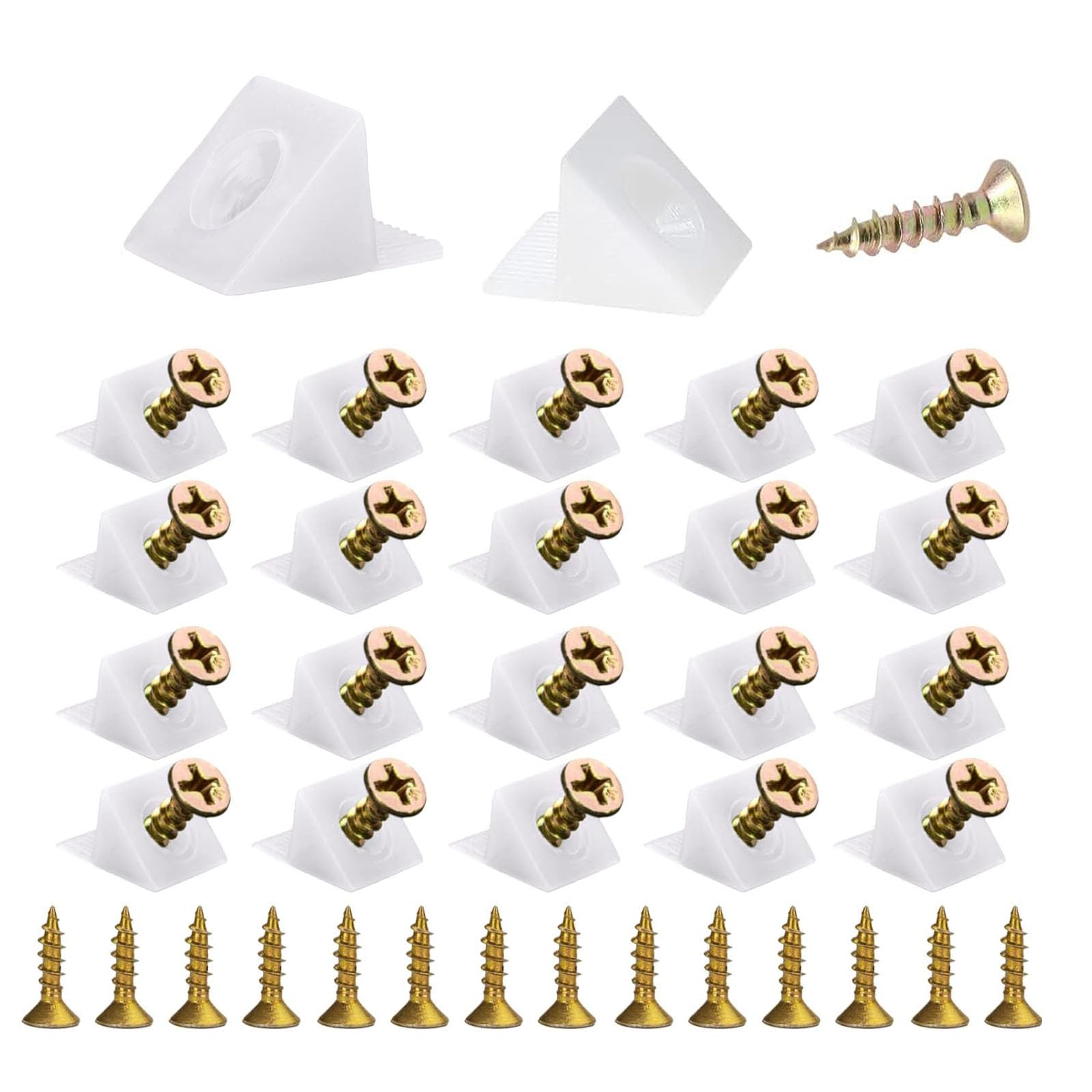 Stouumow 100 Pcs Drawer Repair Kit - Drawer Supports For Fixing Sagging Drawer Bottoms, Mending Wedges With Screws, Strengthener Reinforcer