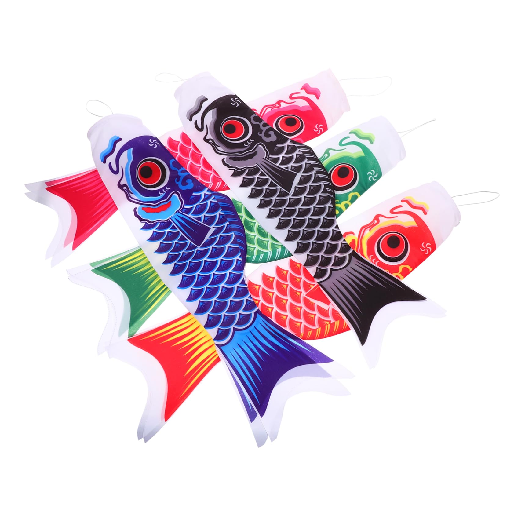 Drapeaux de carpes 3D colorés, lot de 2 manches à air décoratives