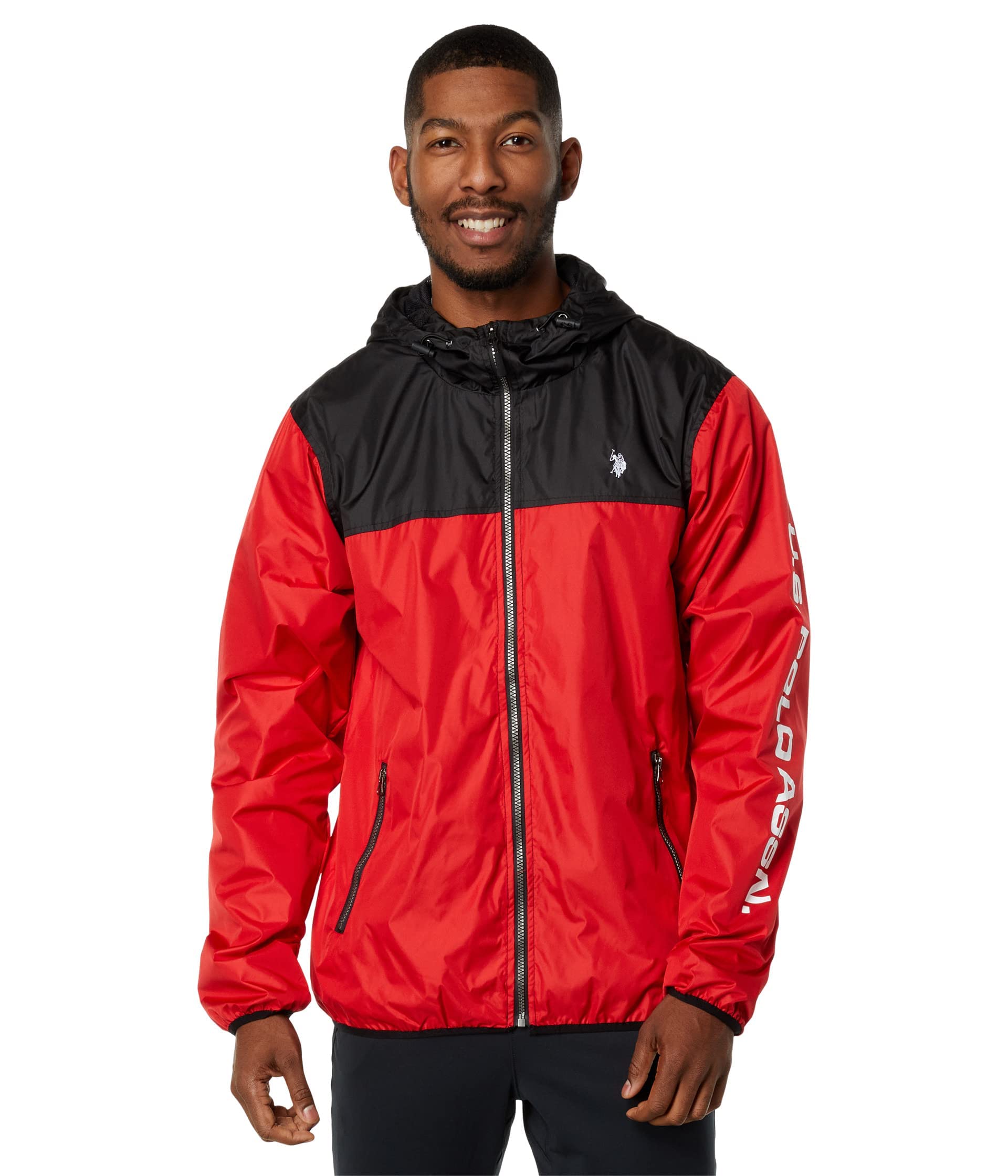 U.S. POLO ASSN. USPA Color-Block Windbreaker Engine Red 2XL