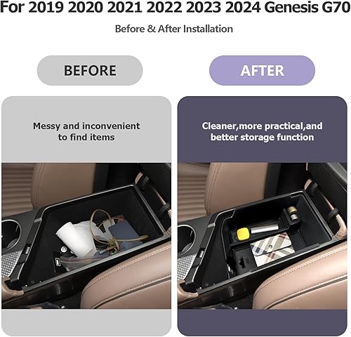 Miniatura 2 de LUWU - Organizador de consola central Genesis G70 2023, organizador de consola central Genesis G70 2023 G70, caja de almacenamiento para