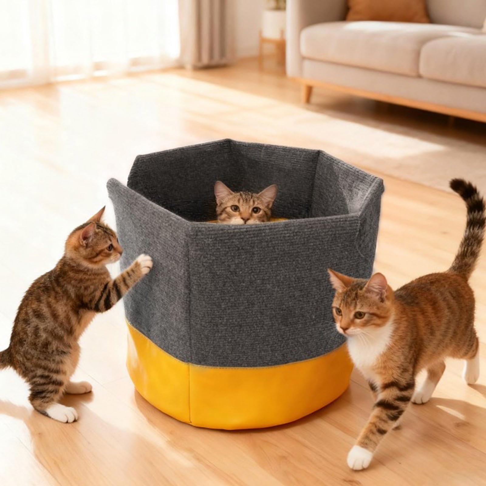 Almohadilla para Mascotas Convertible para albergar y Hacer túneles para Gatos Que promueven Ejercicio y la relajación en Entorno del hogar Alfombras fáciles de Limpiar