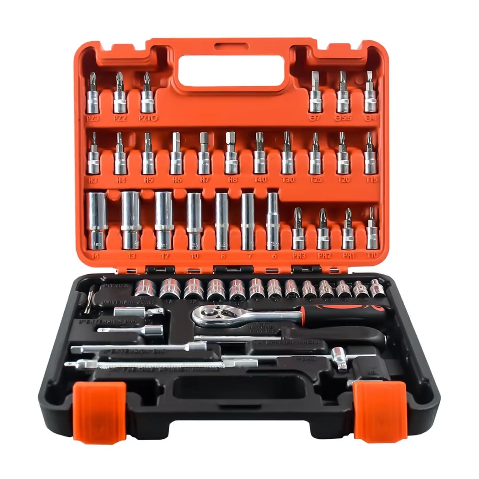 Set attrezzi da meccanico Set Di Strumenti Chiave A Cricchetto A Presa Da 1/4 Pollici Da 53 Pezzi Con Prese Per Punte Metriche E Barra Di Estensione Per La Riparazione Automatica