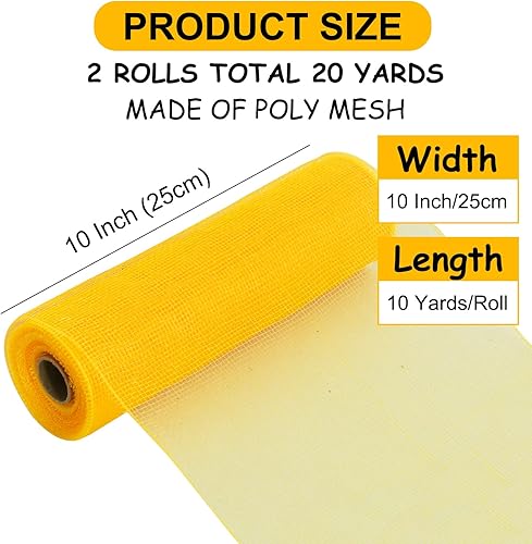 Vista 46 de TONIFUL 2 rollos de cinta de malla decorativa natural de arpillera de 10 pulgadas, perfectos para coronas, guirnaldas, árboles de Navidad