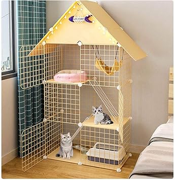 Amazon 猫ゲージ ペットケージ スリム3段 ワンタッチ簡単ロック 脱走防止 幅狭フレーム ステップ台 ペットゲージ にゃん 自由 組み立て イェロー Tenten 水槽スタンド 通販