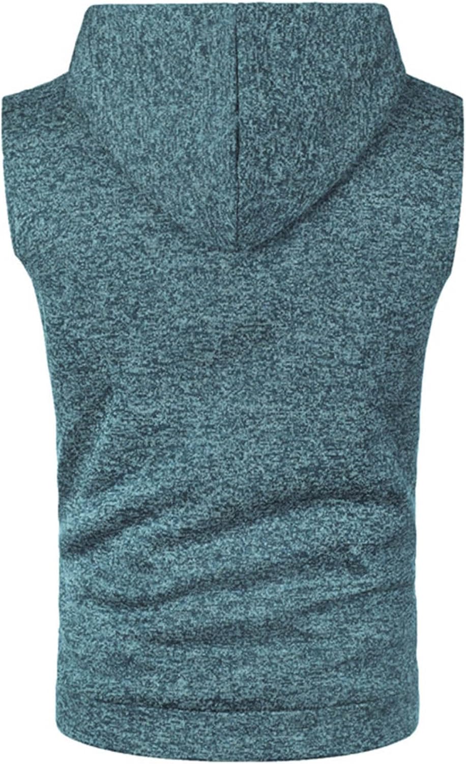 Yhong Mens Stylish Drawstring Hooded Tank Top with Pockets Sleeveless Running Training Workout Sports Muscle Vest