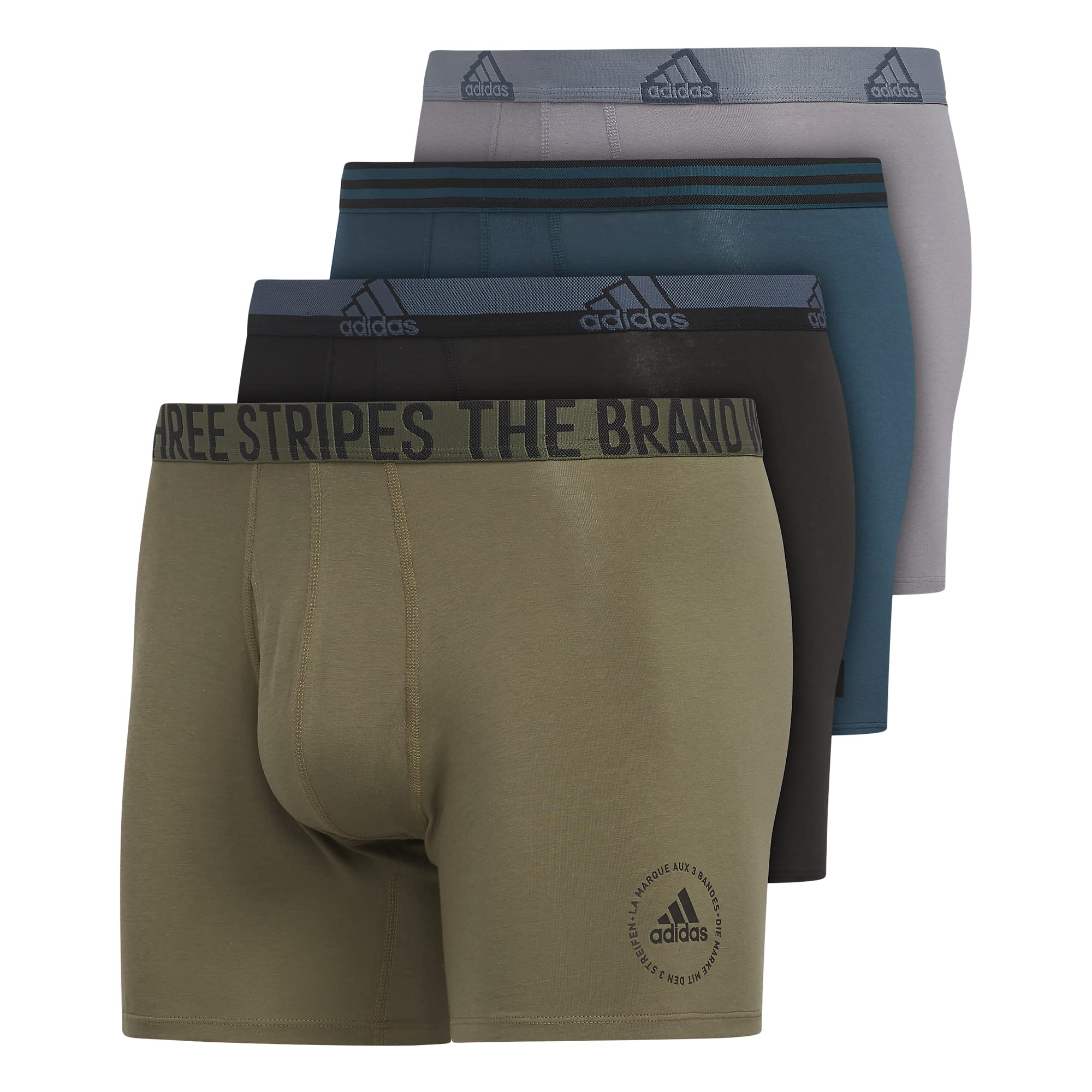 adidas mens Mens Stretch Cotton 4-pack Boxer Brief