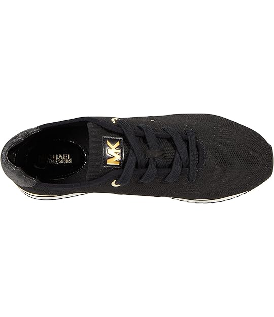 Michael michael kors allie trainer black glitter vachetta mirror metallic + FREE SHIPPING