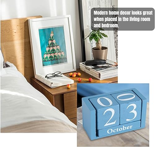 Miniatura 8 de Calendario de bloques para escritorio, bloques de calendario de escritorio, calendario de escritorio perpetuo, calendario de bloques perpetuos de