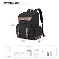 Vista 6 de LoDrid Game Backpack Compatible with PS5PS4PS4 ProPS4 SlimXbox OneXbox One XXbox One S, Protective Travel Carrying Case with Zipper Pockets for