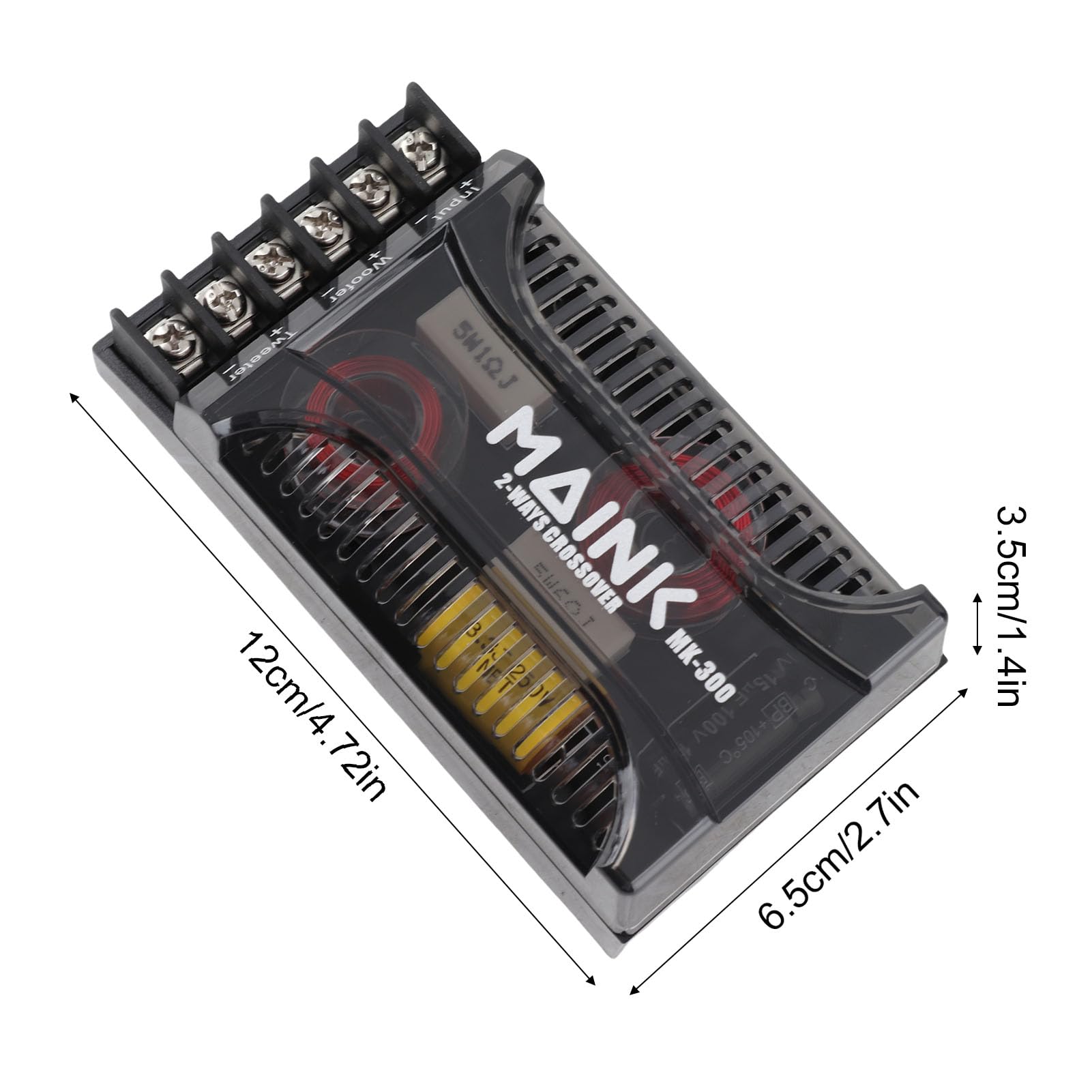 Divisore Di Frequenza Auto 2 Vie Crossover Protezione Sovracorrente Dissipazione Calore Universale Compatibile Con Altoparlanti Auto 2 Pezzi