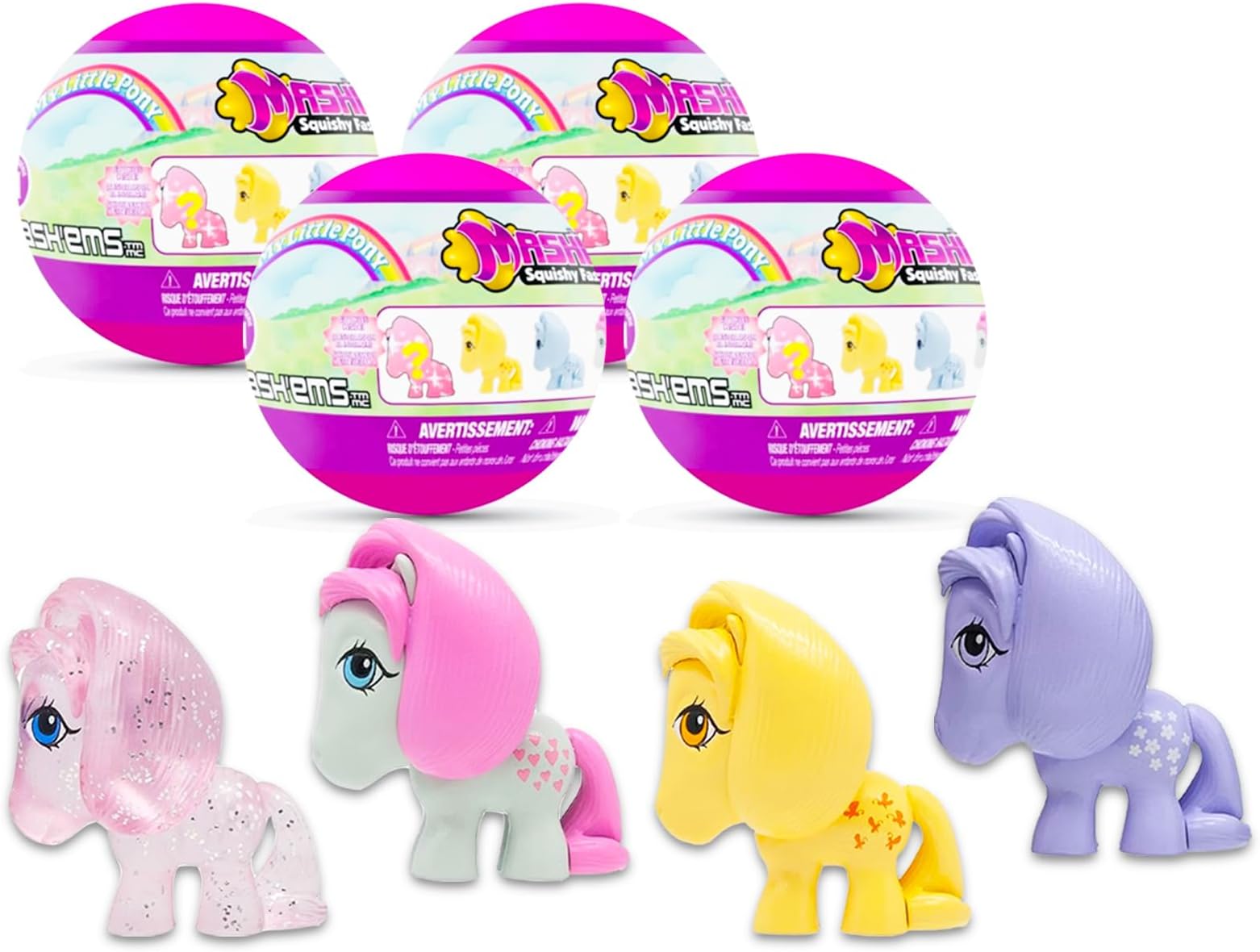 Set of 4 My Little Pony Surprise Fashems Squishy Pops