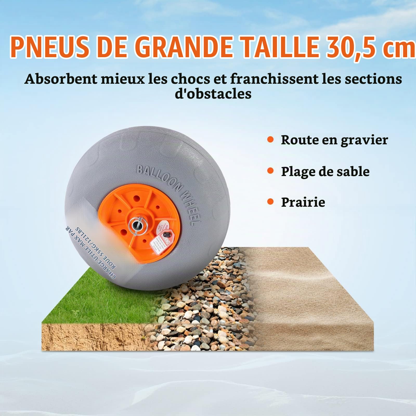 VEVOR Chariot de Kayak 160 kg Chariot de Transport Canoë Pliable avec 2 Roues 30,5 cm Largeur Ajustable et 1 Pied de Support Antidérapant pour Kayaks Canoës Planches à Pagaie Tapis Flottants Bateaux