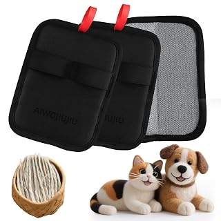 2 Pcs Upgraded Pet Hair Removal Glove, Washable Electrostatic Gloves Pet Hair for Cats & Dogs, Reusable Pet Hair Remover Tool for Carpet, Curtain, Clothing, Couch, Car Seat - Amazon product rated Grade B
