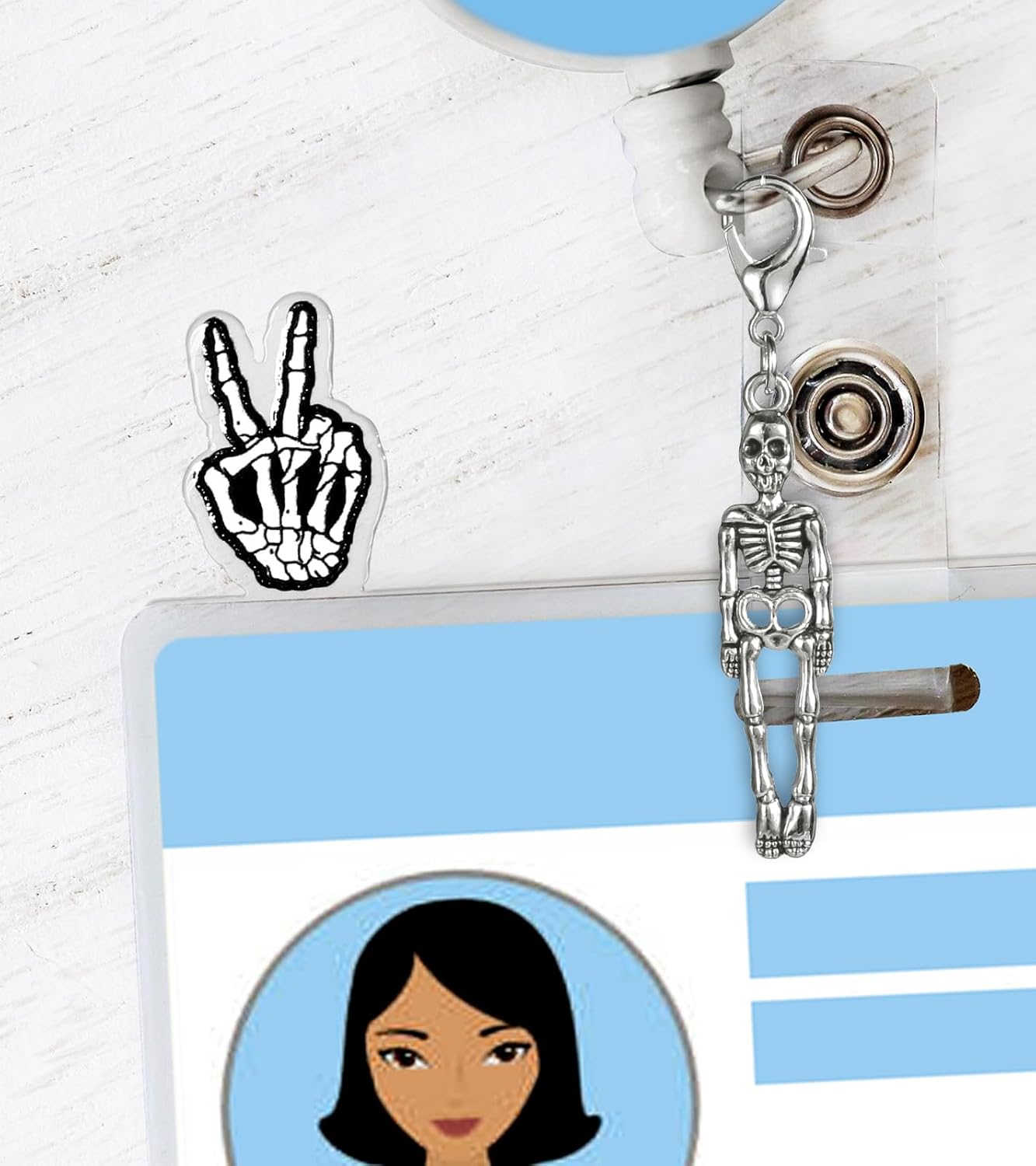 Plifal ID Nurse Badge Buddy Topper Horizontal Cute White