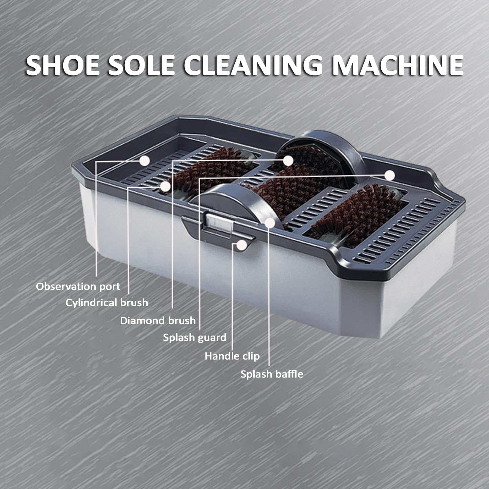 Limpiador de botas, cepillo limpiador de zapatos para exteriores, diseño a prueba de salpicaduras con tanque de agua grande, no necesita electricidad