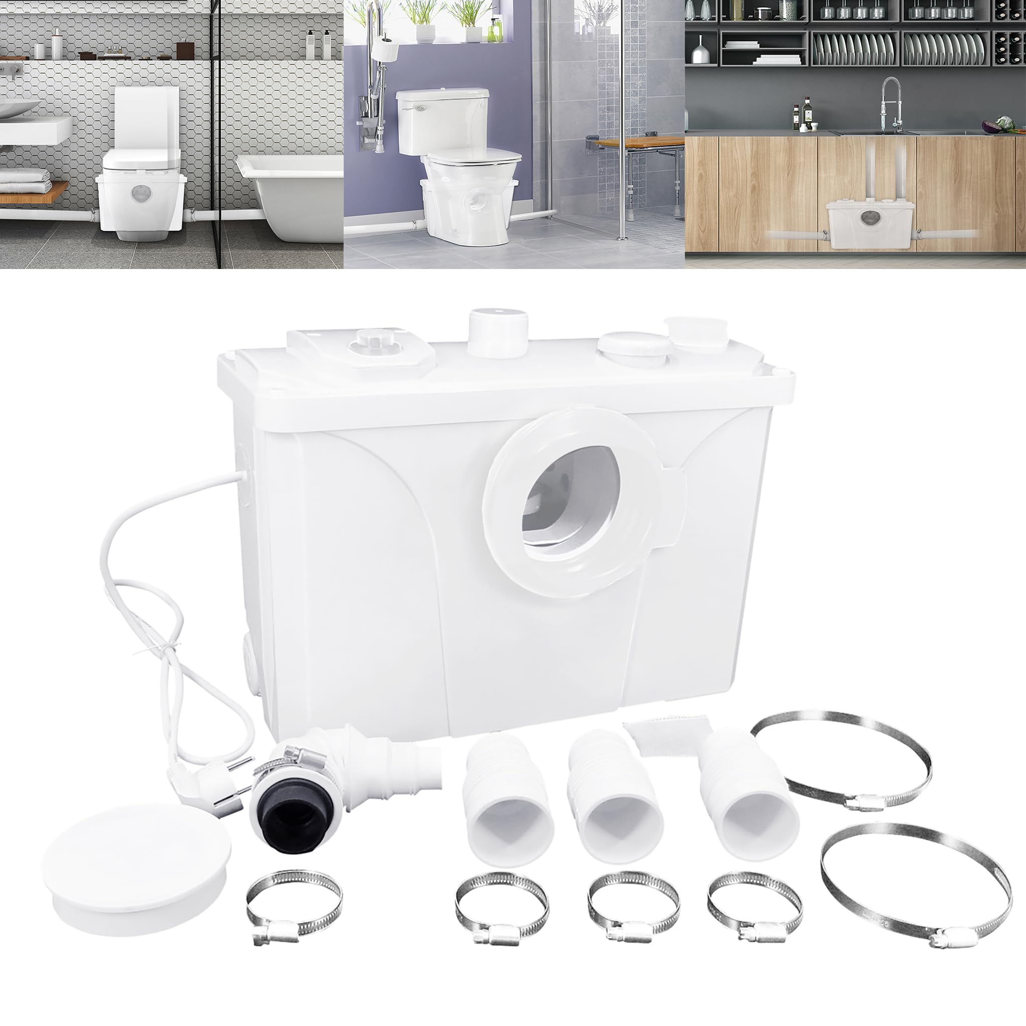 YRHome 700 W impianto di sollevamento, pompa domestica, pompa fecale, impianto di sollevamento fecale, pompa per acqua sporca per doccia, lavandino e WC