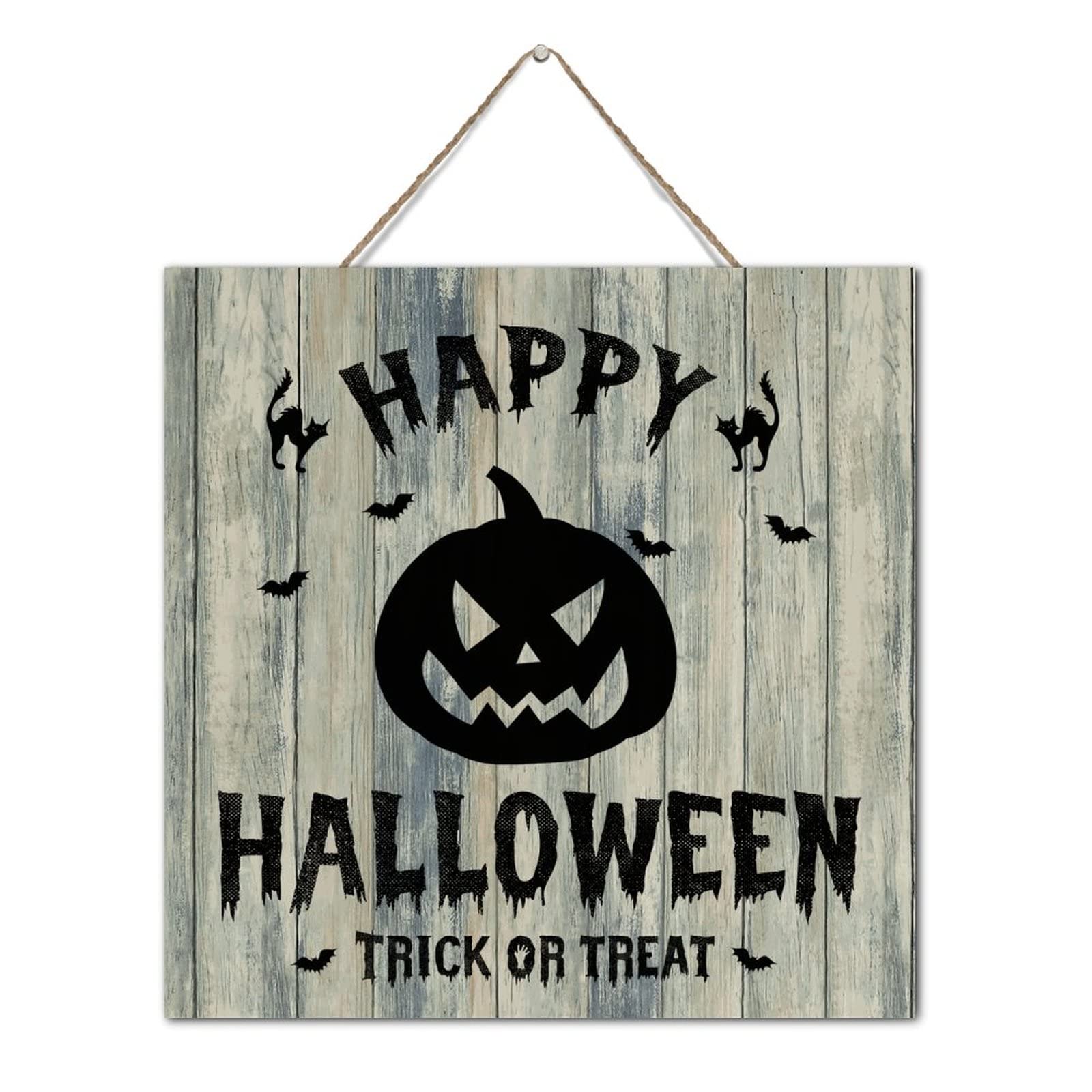 Panneau bois Halloween Trick or Treat idée cadeau déco pour maison et chalet