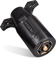 Vista 1 de Spurtar Enchufe de remolque de 7 pines redondo de 7 vías, estilo RV, hoja plana, arnés de cableado de luz de remolque, conector de repuesto
