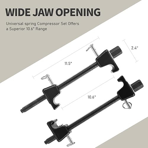 Miniatura 4 de Juego de herramientas de compresor de resorte de puntal 2 unidades de compresión de resorte Macpherson de 11.5 pulgadas, enchufe de 13/16 pulgadas,