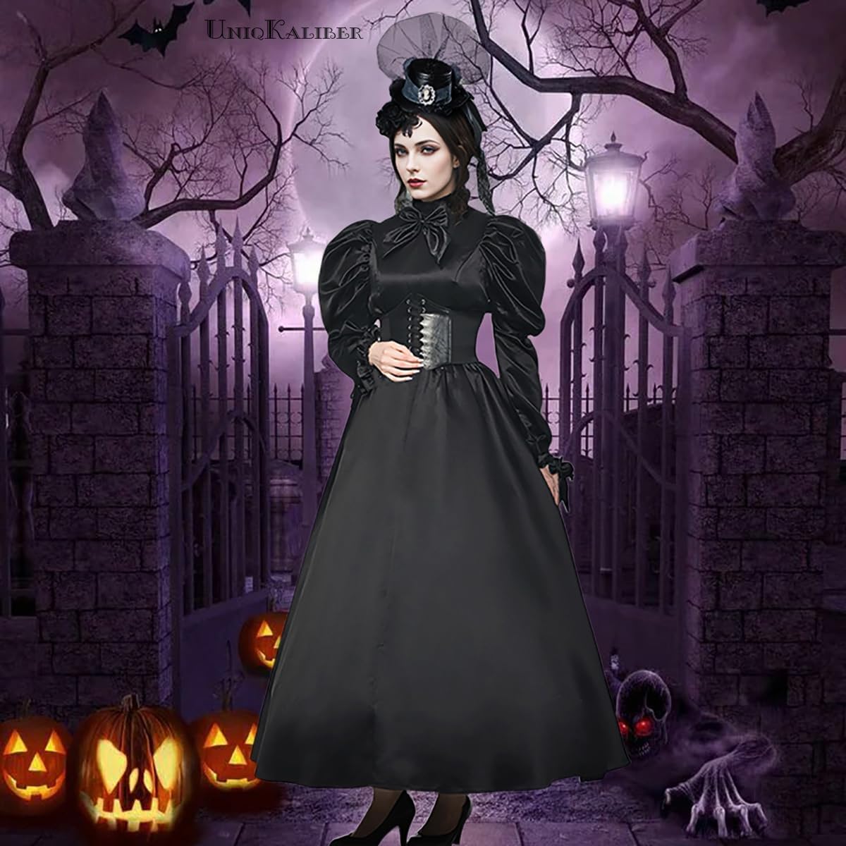 Middeleeuwse renaissance-kleding voor dames, elegante vintage cocktailjurk, Halloween, prinses, lange Victoriaanse jurk, maxi-jurk, carnavalskostuum, geel, XL