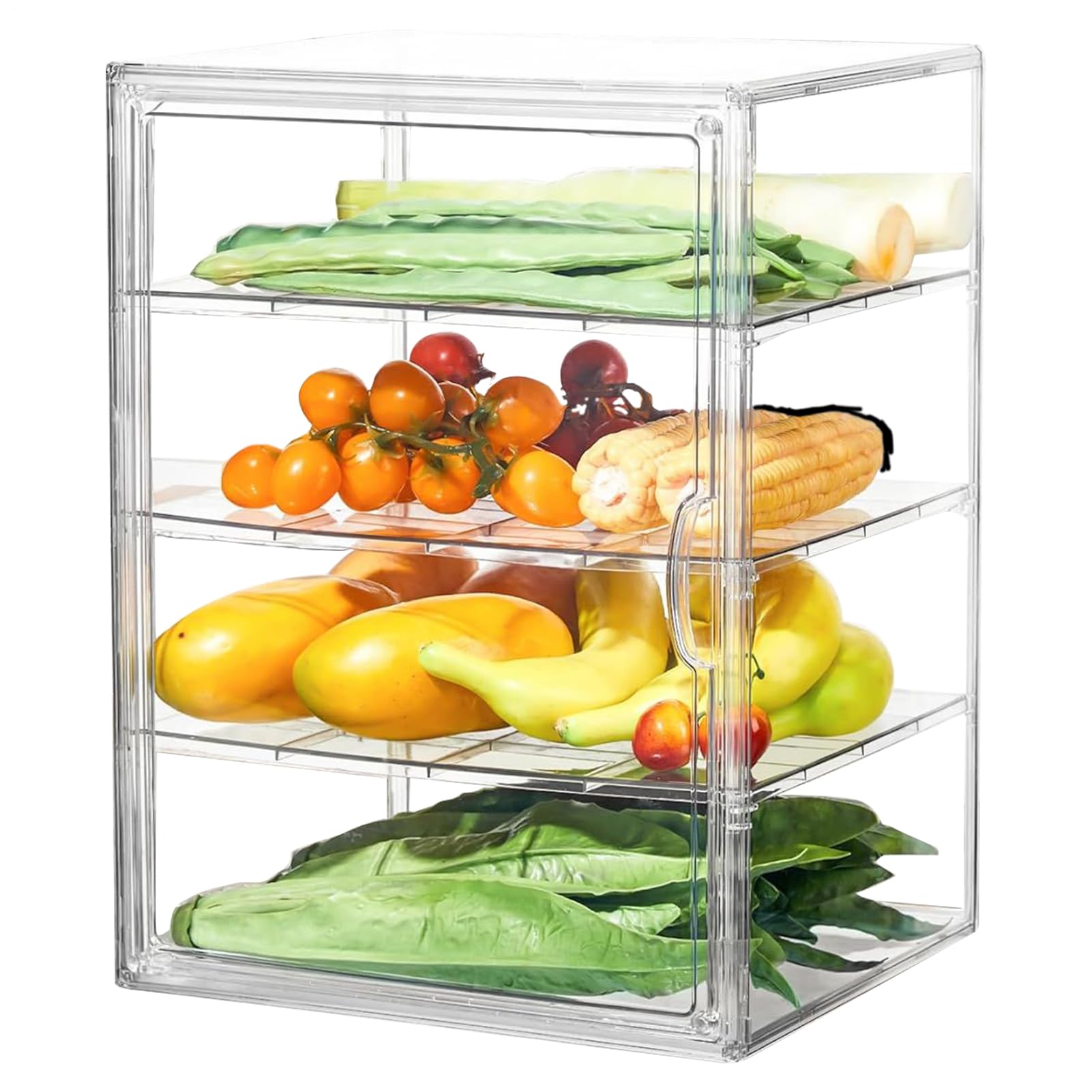Vetrina per Pasticceria Dispenser per Dessert a 4 Livelli Scatola per Pane | Contenitore Ermetico per Cucina Dispensa Pane Casereccio Bagel