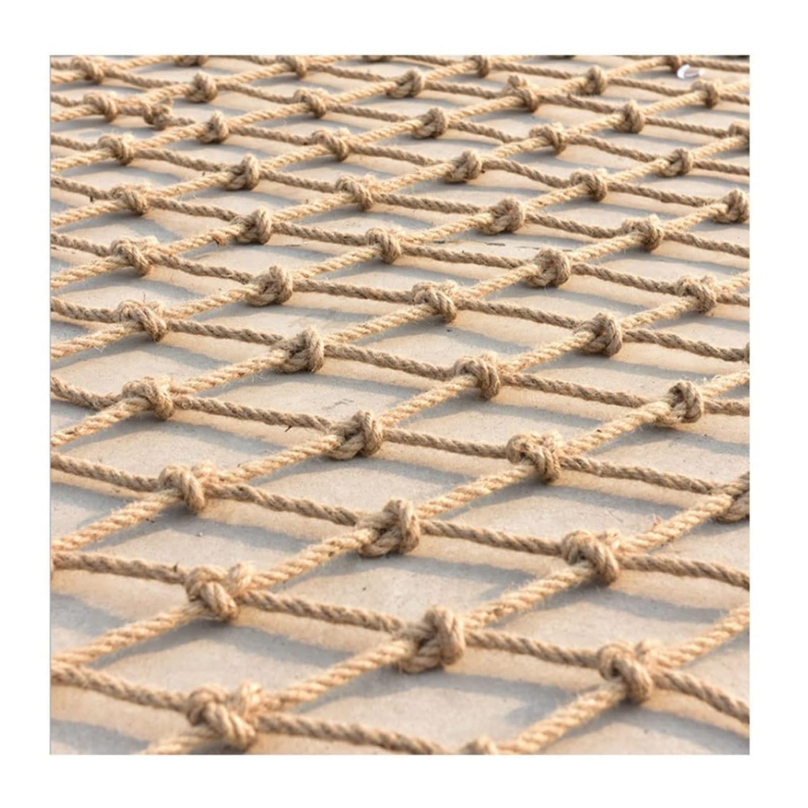 safety net 8mm/6cm Hemp Rope Net Child Safety Climbing Netting Rope Fence Railings Garden Playground Protection Ropes railings(3 * 3m)