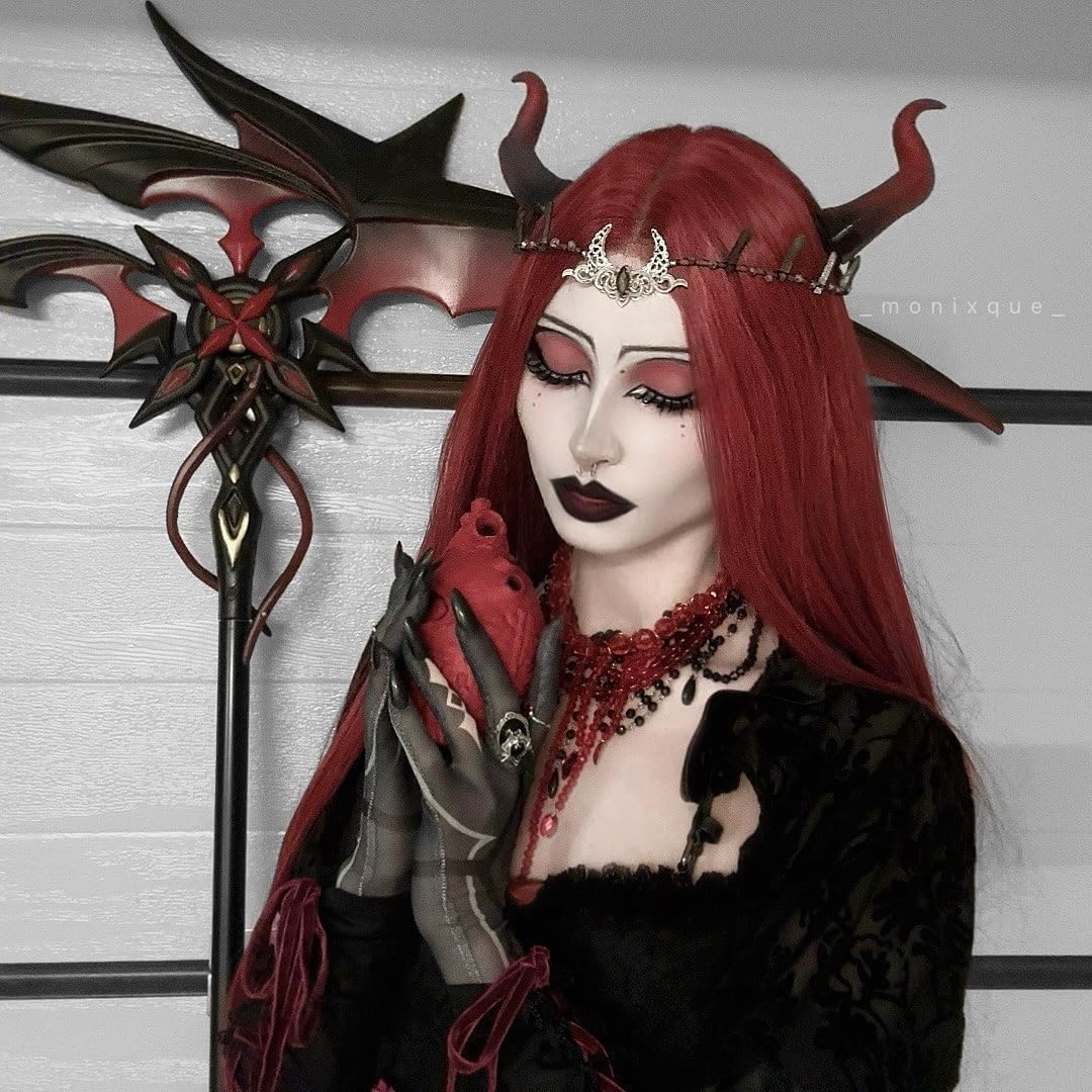 MOSTORY Devil Horns Headband for Adult - Demon Horns Headband for Halloween Cosplay Outfit Renaissance Photo Shoot Props - Image 3