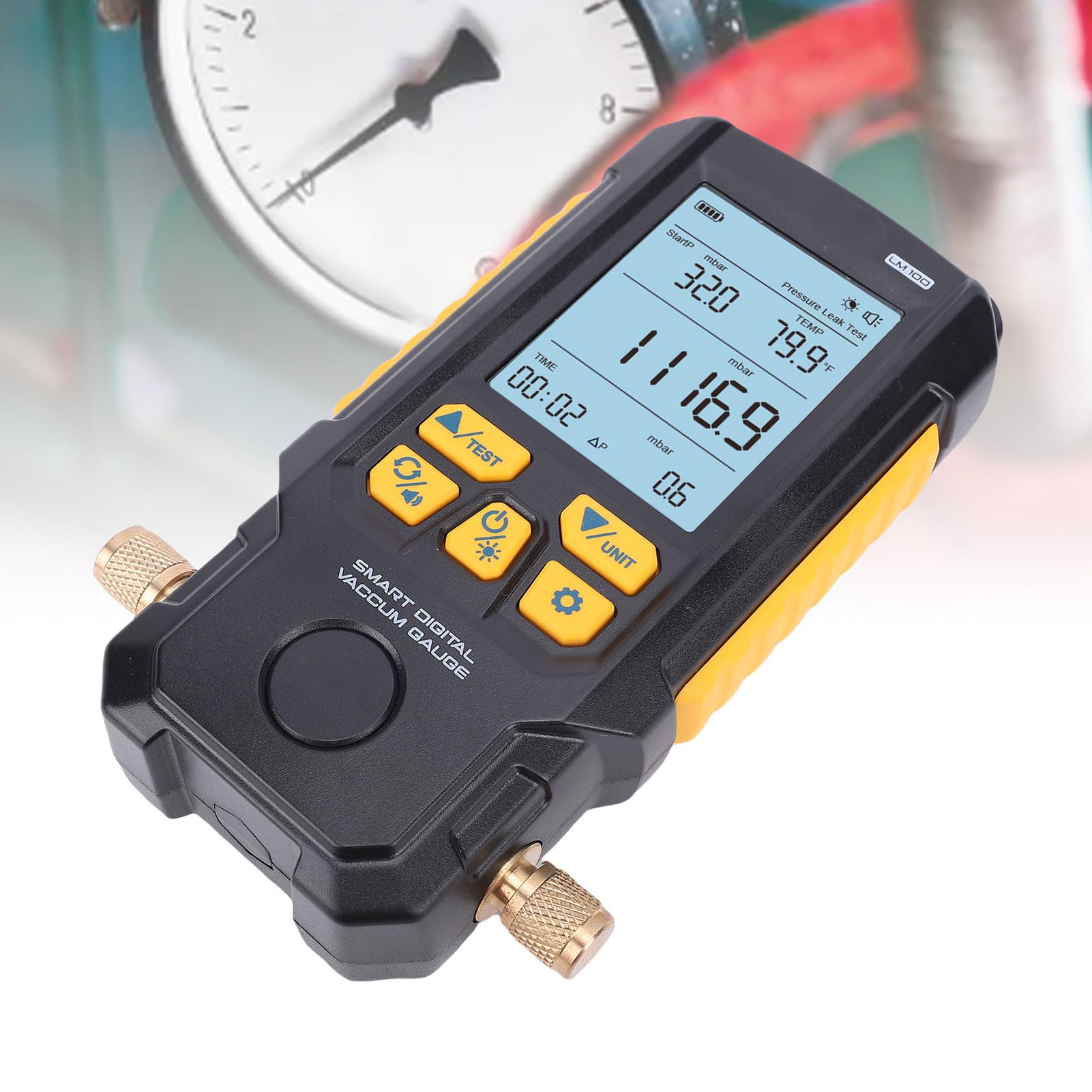 Topiky Medidor de Vacío Digital, Probador de Vacío de Refrigerante HVAC con Prueba de Fuga de Presión, 0-2000 Mbar, Sensor Preciso, Alta Precisión para de CA
