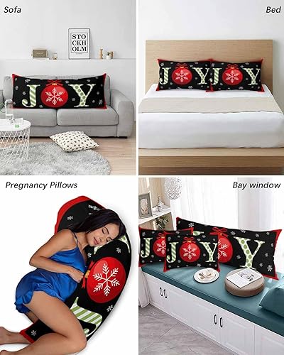 Miniatura 4 de Fundas de almohada de copo de nieve tamaño Queen, 2 paquetes de fundas de almohada suaves decorativas para sofá sofá de cuerpo largo, funda de cojín