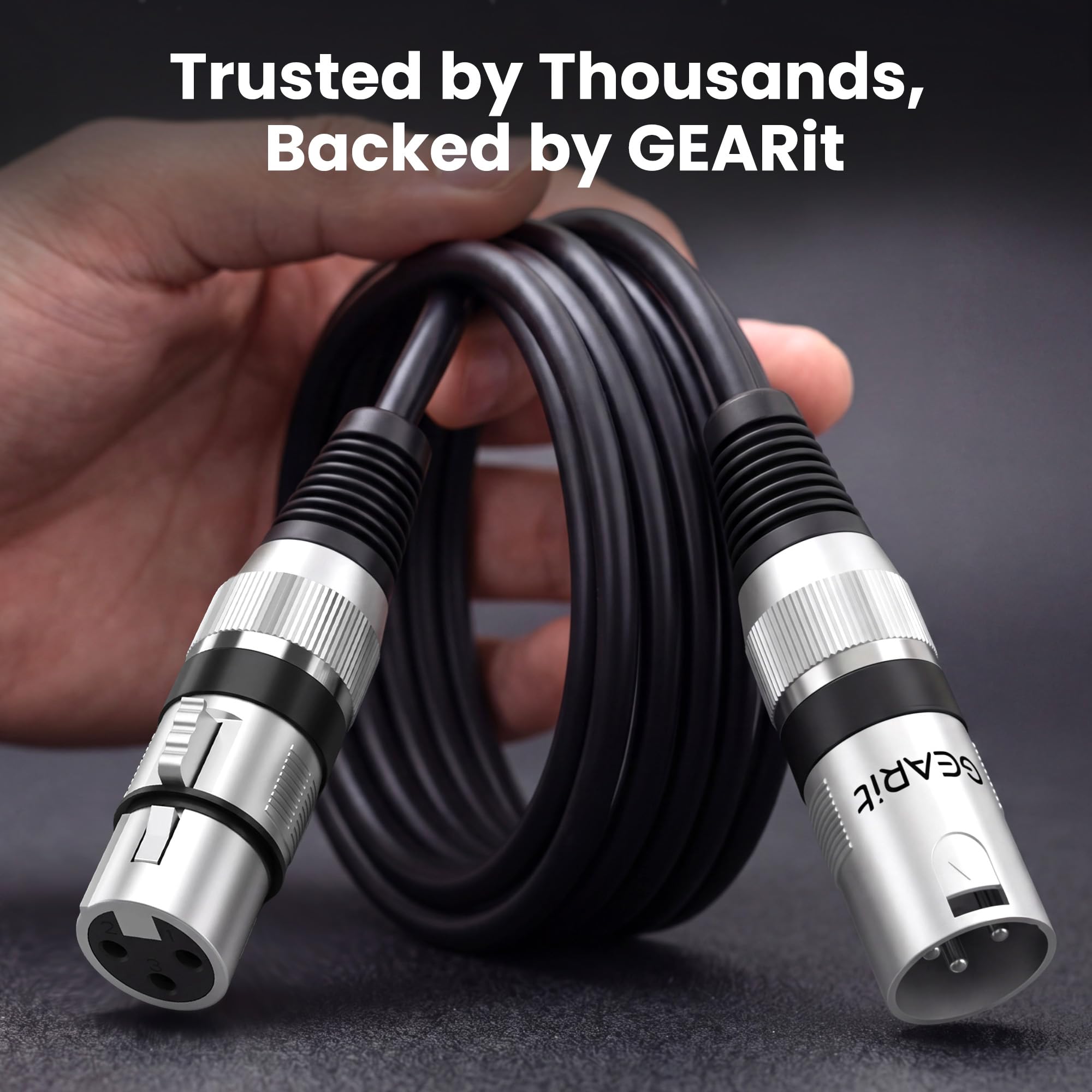 GearIT Cable de micrófono XLR a XLR (150 pies, 1 paquete) XLR macho a hembra Cable de micrófono de 3 pines equilibrado blindado XLR para mezclador de micrófono, 150 pies, 1 paquete