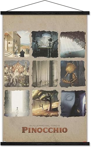 Trends International Netflix Guillermo Del Toro - Póster de pared de cuadrícula con marco magnético