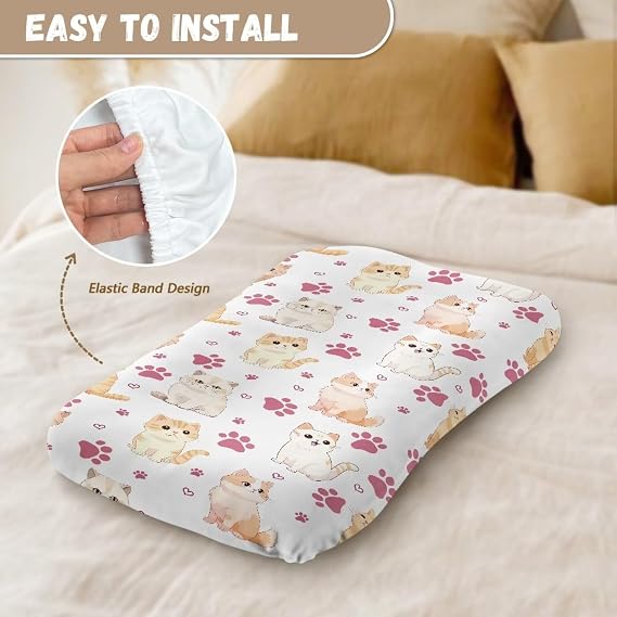 Baby Loungers Cover, Cute Kitten Cat Newborn Infant Lounger Cover, Snuggle Me Lounger Cover Baby Nest Cover Removable Slipcover