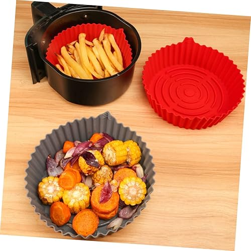 Miniatura 5 de HOMSFOU 2 piezas de freidora de aire, freidora de aire, papel pergamino, accesorios de aire, alfombrilla de silicona para freidora de aire,