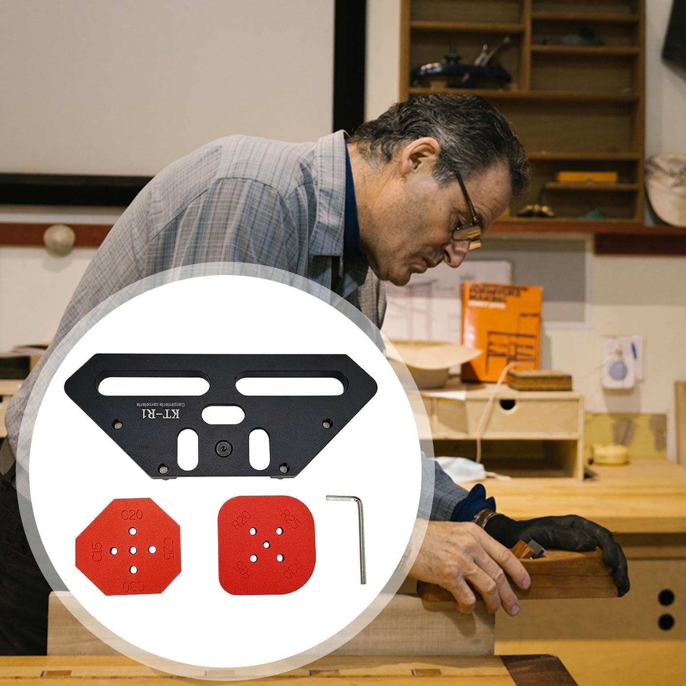 Plantillas de Radio para Fresadora Guía Curva para Esquinas | Guía Para Cortar de Aleación de Aluminio Para Bordes de Muebles, Proyectos de Carpintería Doméstica y Artesanos en Madera