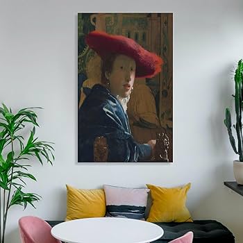 ヨハネス・フェルメール「赤い帽子の女」の鉛筆模写　額付き　箱あり コロナ禍にフェルメール作品を徹底解析。驚きの発見は米