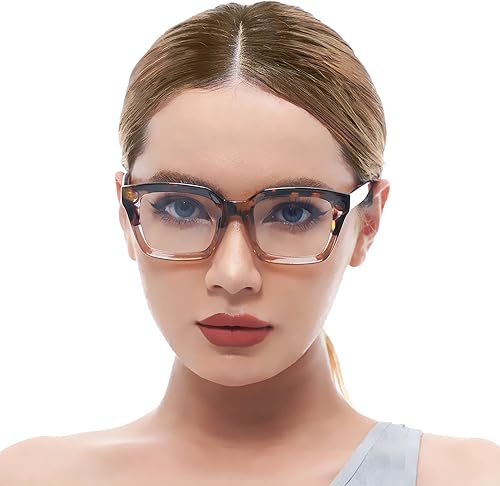 Rmerom Gafas de luz azul para mujeres y hombres, a la moda, clásicas, cuadradas, gruesas, sin receta