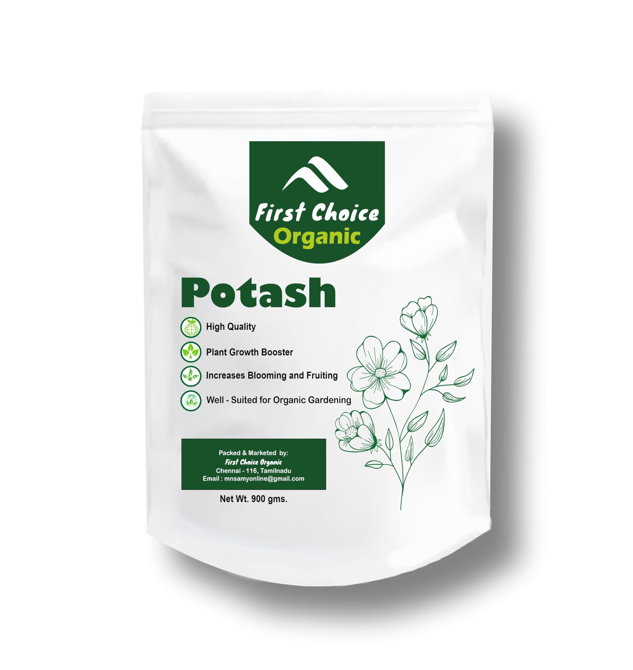 First Choice Organic First Quality POTASH Fertilizer for Gardening Plant Growth Organic fertilizer potting soil mix for Home plant growth, fruit plants, trees, vegetables, Rose flowers. (450 gram) (B0BH9BRKBM) Amazon Price History, Amazon Price Tracker
