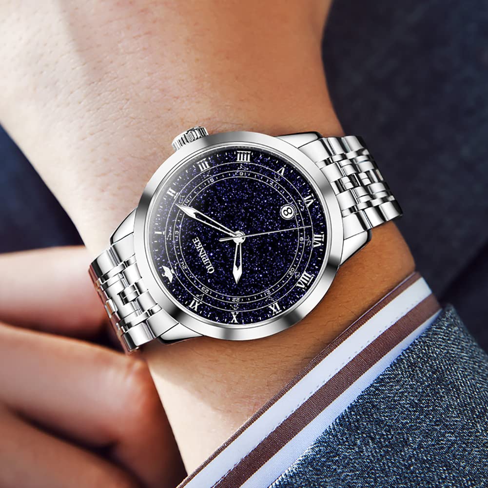 OUPINKE Automatic Watches for Men Starry Sky Luxury Mechanical Waterproof Date Luminous Sapphire Tungsten Steel Wrist Watch