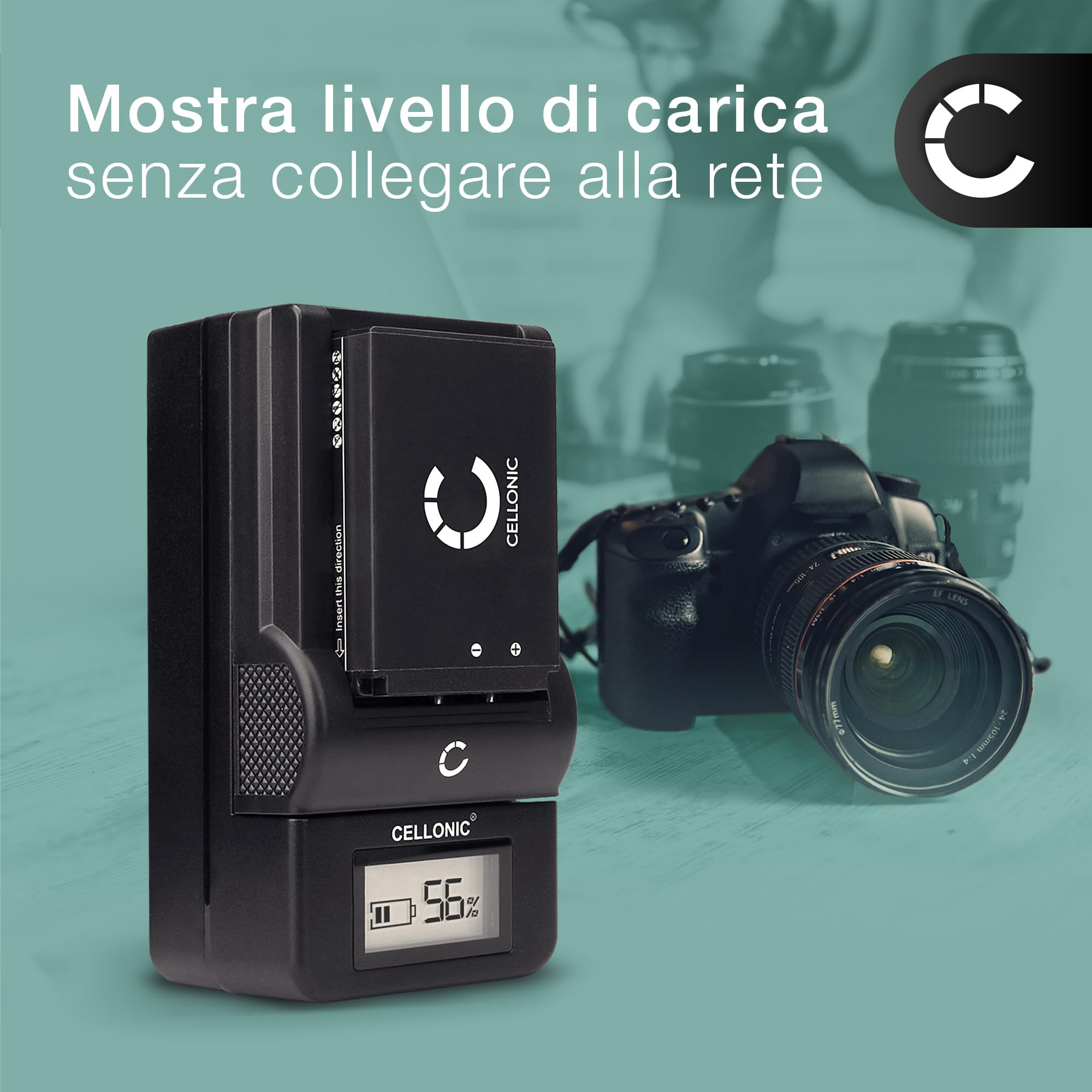 CELLONIC Caricabatteria compatibile con Panasonic DMW-BLG10E, DC-G110V | 1m, 100-240V per Panasonic DMW-BLG10E, Lumix DC-TZ90, Lumix DMC-GX80, DMW-BLG10 per Leica BP-DC15, D-LUX 7, BP-DC15-E, D-LUX