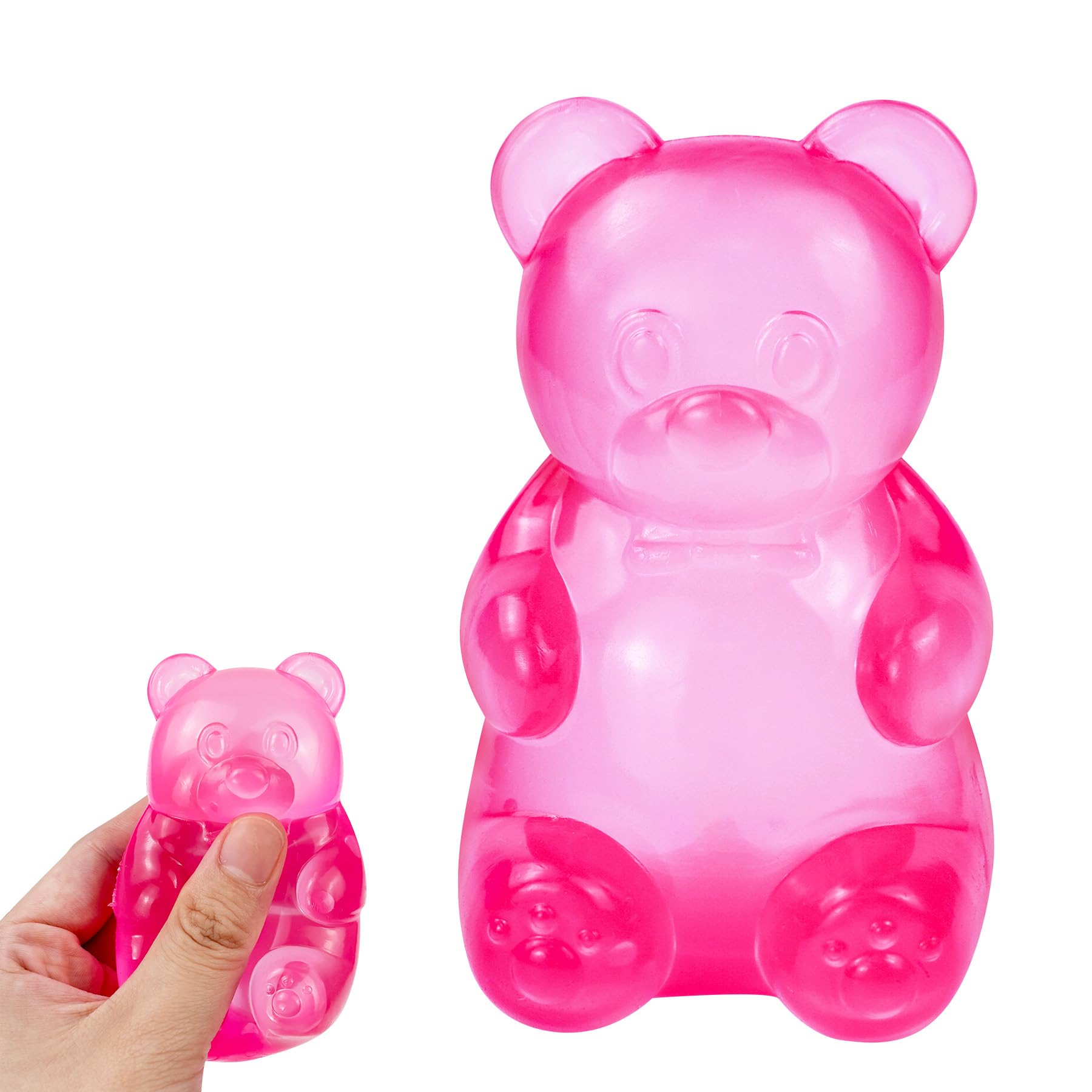 Bear Squishy, Stress Bear Taba Squishy, Taba Squishy Toys for Kids, Stress Balls Valentines Day Gifts Birthday Gifts Party Favors-Rosy