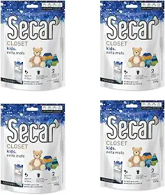 Kit 4 Unid Evita Mofo Desumidificador Anti Mofo Closet Pendurável 250g Kids