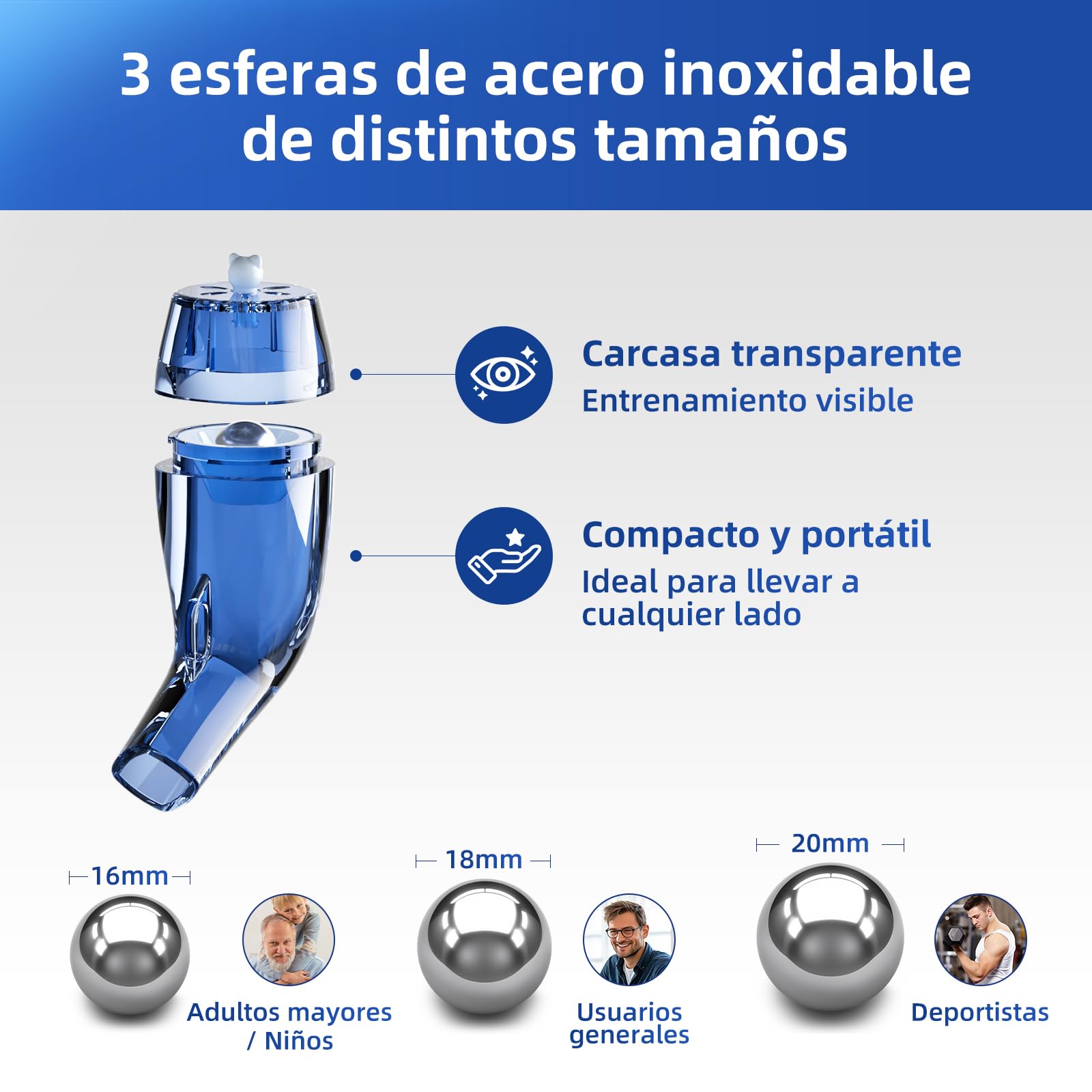 Dispositivo de eliminación de moco, expansor pulmonar, terapia OPEP, entrenador muscular respiratorio, dispositivo de ejercicio de respiración natural para pulmones