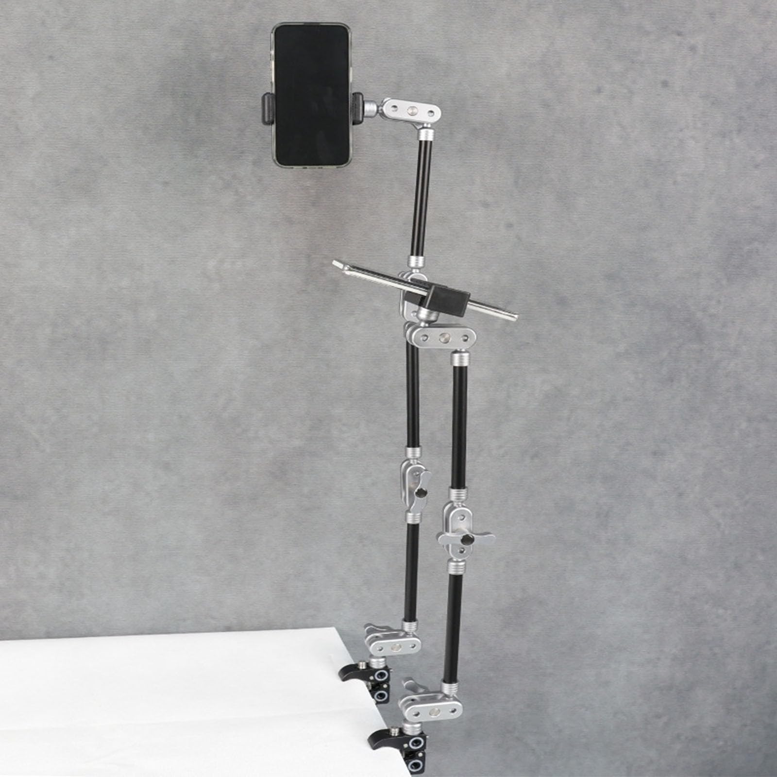 Brazo de teléfono direccional de aluminio, soporte de abrazadera flexible, base de dispositivo, brazo de montaje flexible para teléfono