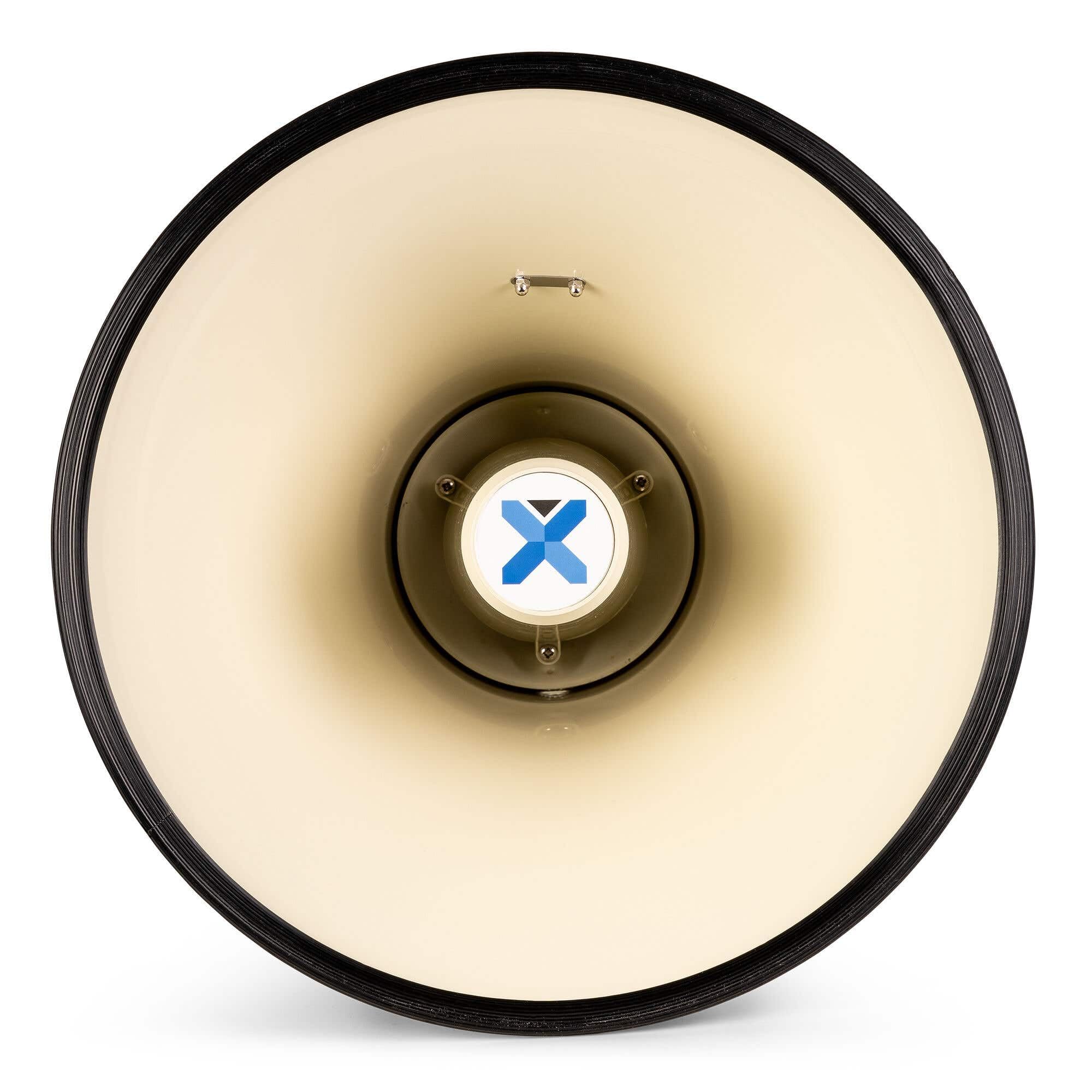 Vonyx MEG150 - Megafono professionale da 150 W con batteria ricaricabile, sirena e microfono, Bluetooth, funzione di registrazione, portata fino a 2000 metri, USB, SD, MP3 e AUX, cinghia, colore beige