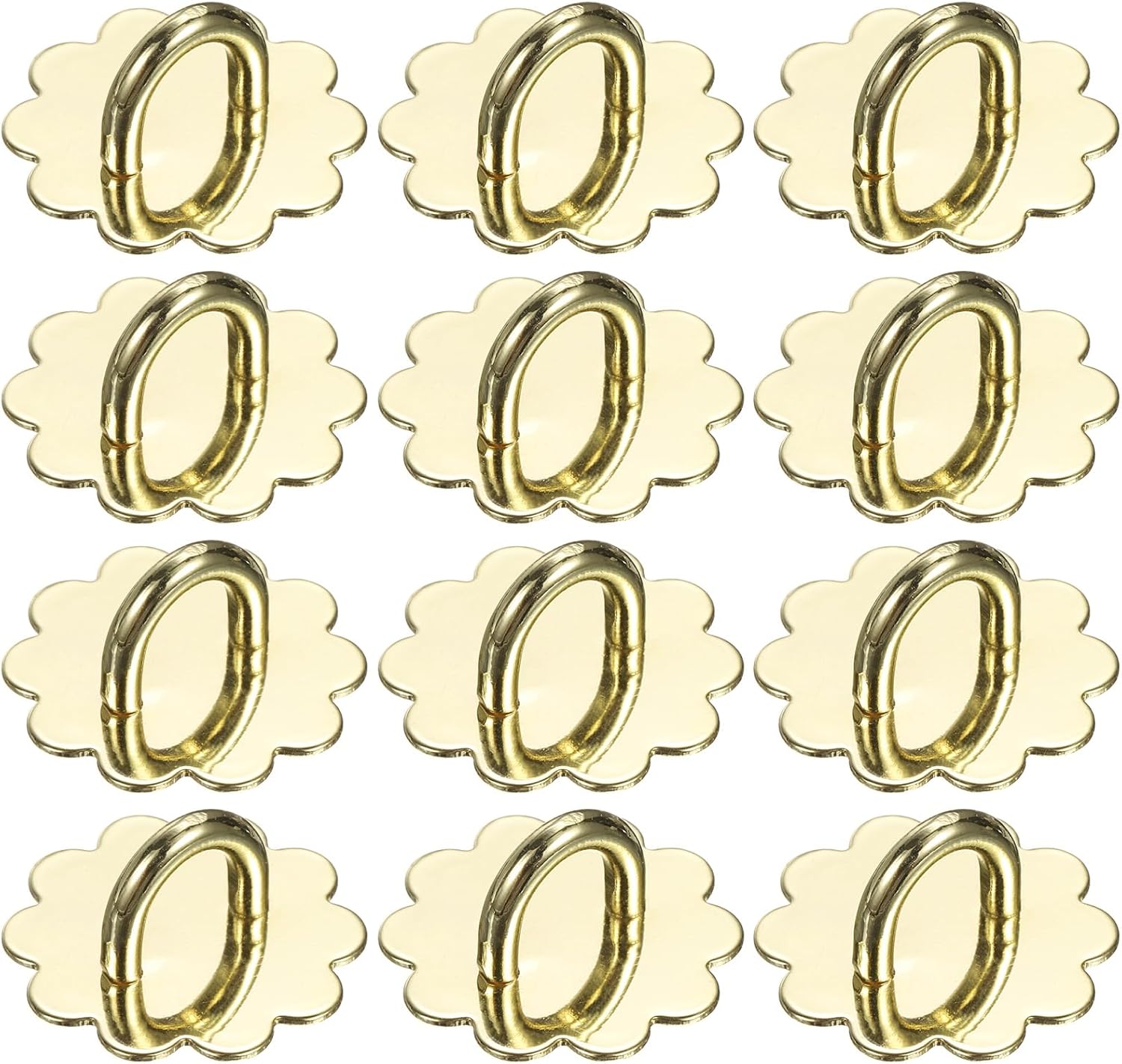 PATIKIL Metal Phone Charm Hook 0.9", 12Pcs Adhesive Sun Shaped Phone Finger Grip Hook Smartphones Keychain Ring Charm Loop for DIY Tablet Case Accessories, Silver