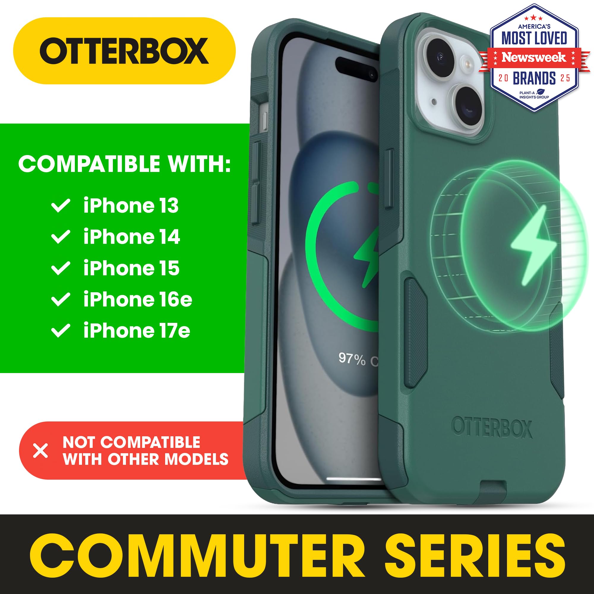 Amazon.com: OtterBox iPhone 17e, 16e, 15, 14, 13 Commuter MagSafe