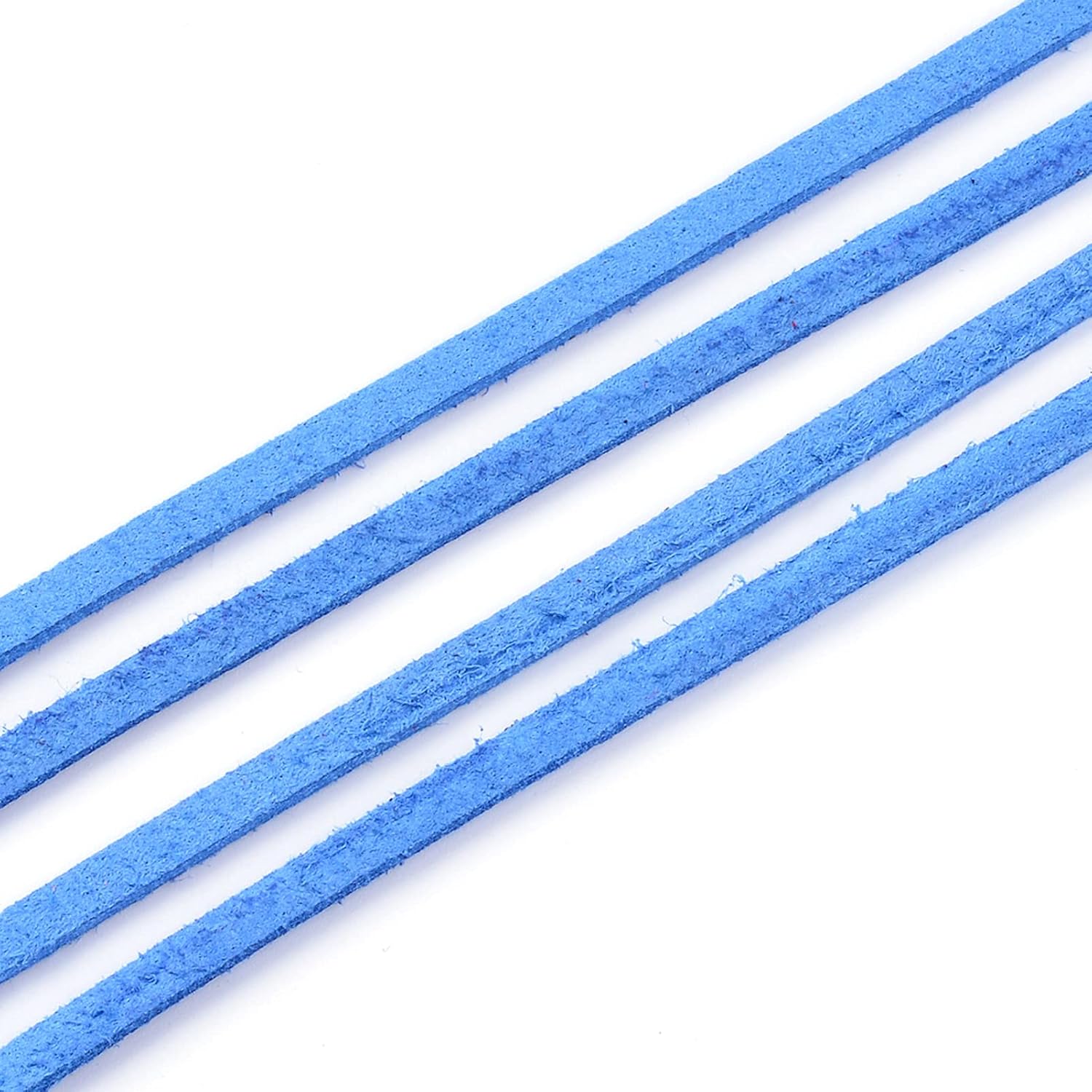 Fashewelry 100 Yards 6mm Flat Suede Cord Faux Leather Cord Micro Fiber Lace Ribbon Rope Double Sided Velvet String Beading Thread with Spool for Bracelet Necklace Jewelry Making, Royal Blue