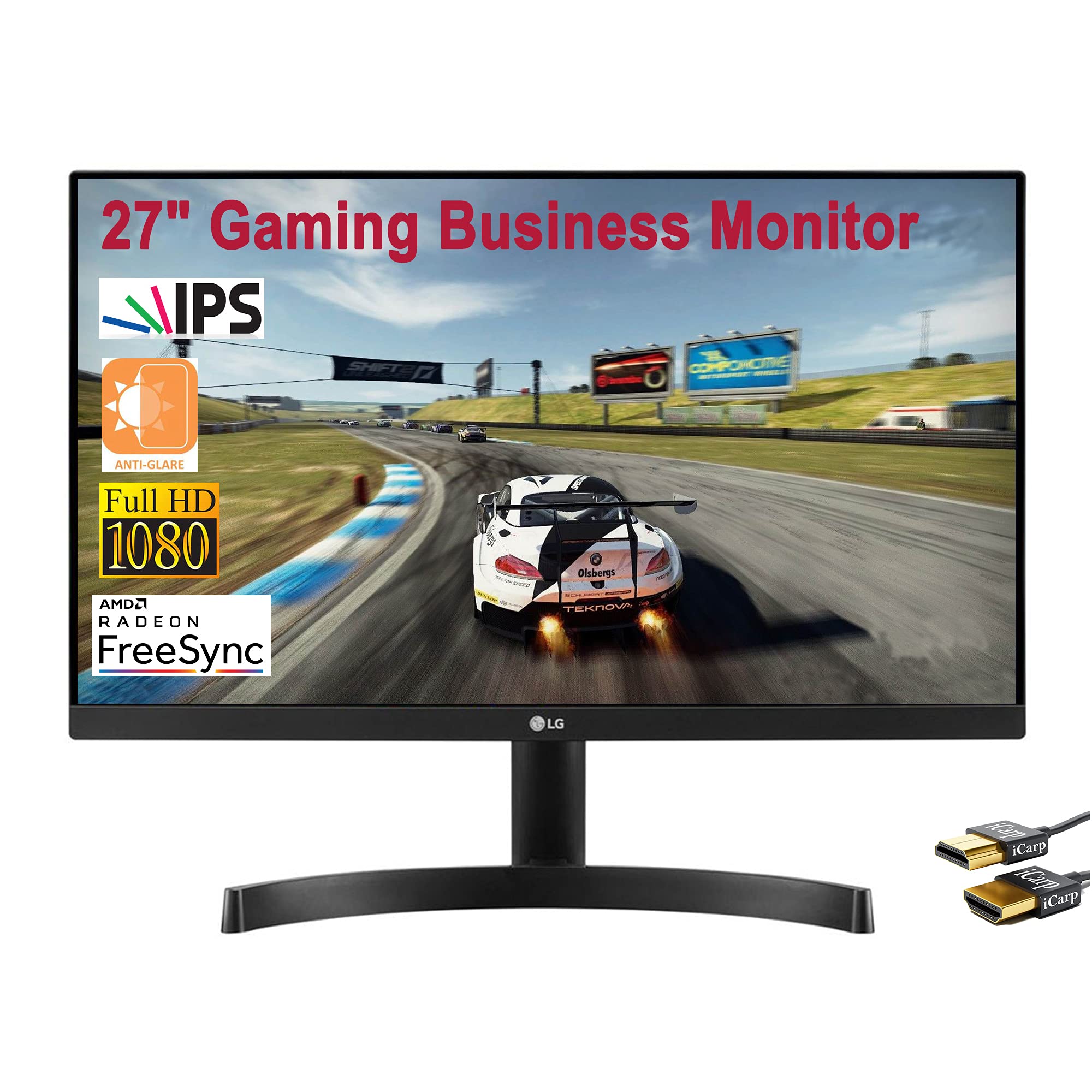 Flagship 2021 LG 27" 1920 x 1080 FHD IPS Anti-Glare Gaming/Business Monitor: NTSC 72%, Radeon FreeSy